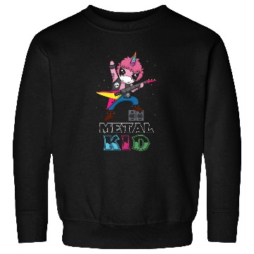 Discover Rocker Unicorn Guitar Metal Kid Music Heavy Rock Sweatshirts