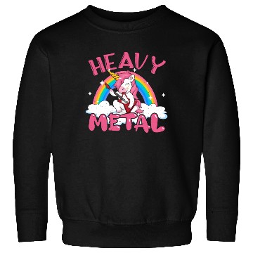 Discover Guitarist Unicorn Rainbow Metal Music Heavy Rock Sweatshirts