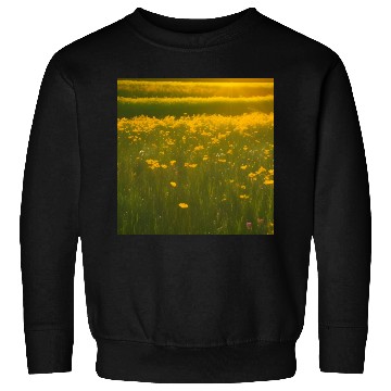 Discover Lovely Yellow Flowers and Green Grass Sweatshirts