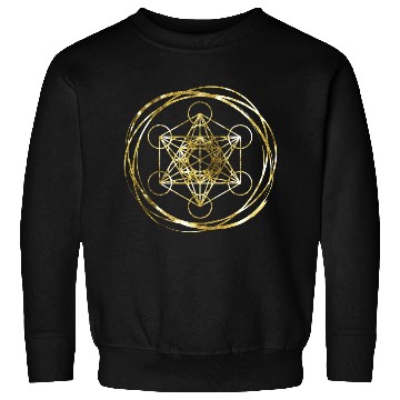Discover Metatrons Cube Gold sacred geometry Sweatshirts