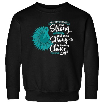 Discover Cervical Cancer Awareness Month Teal Sunflower Sweatshirts