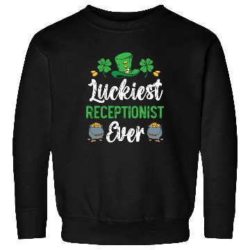 Discover Luckiest Receptionist Ever St. Patrick's Day Sweatshirts
