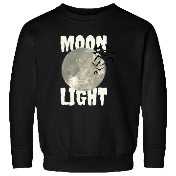 Discover Dark Green Illustrated Moon Light Bat Sweatshirts