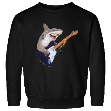 Discover Shark jamming on an electric guitar Sweatshirts