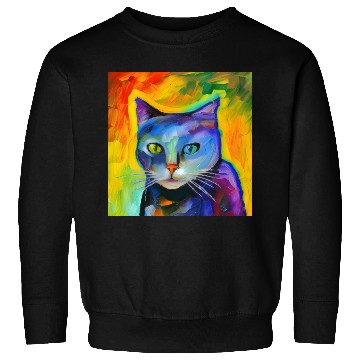 Discover Fantasy portrait of a cat Sweatshirts