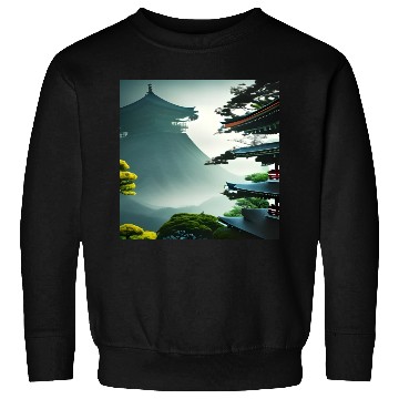 Discover Japanese temple on the hill Sweatshirts
