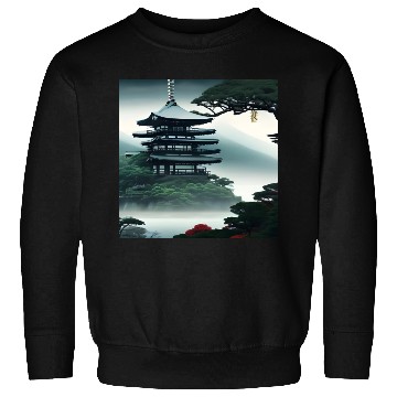 Discover Japanese temple on the hill Sweatshirts