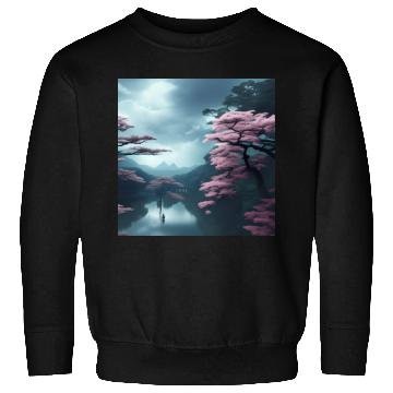 Discover Pink trees by the water Sweatshirts