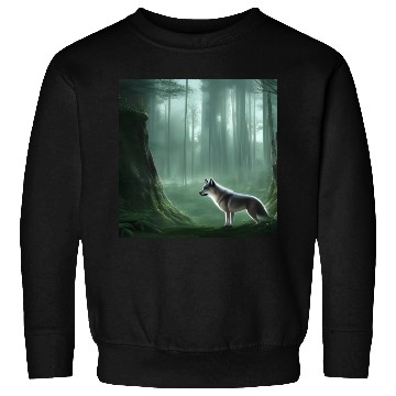Discover White wolf in the forest Sweatshirts