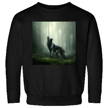 Discover Howling wolf at midnight Sweatshirts