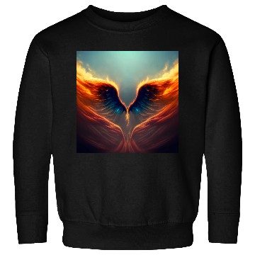 Discover Mashup Epic Wallpaper Flaming Angel Wings Sweatshirts