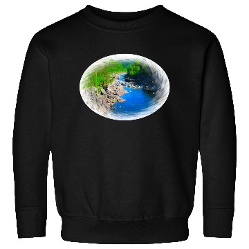 Discover A river running through a valley in the wilderness Sweatshirts