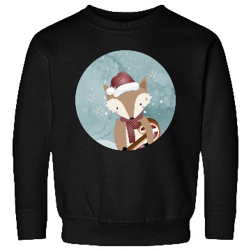 Discover cute fox for Christmas with Santa hat Sweatshirts