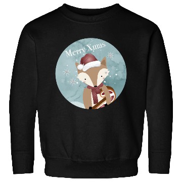 Discover cute fox for Christmas with Santa hat Sweatshirts
