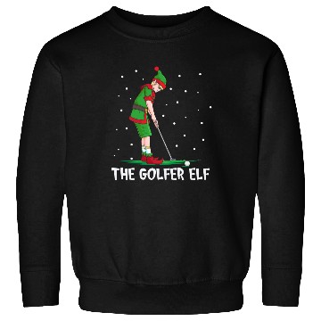 Discover The Golfer Elf Golf Christmas Golfing Sweatshirts
