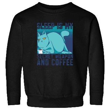 Discover Cat Drinking Coffee Tired I Need Coffee Sweatshirts