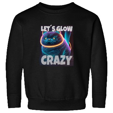 Discover Lets Glow Crazy Cat Kitten Fluffy Cat Sweatshirts