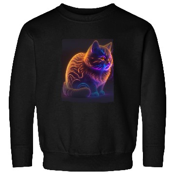 Discover Lets Glow Crazy Cat Kitten Fluffy Cat Sweatshirts