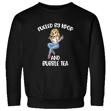 Discover Fueled By Kpop And Bubble Tea Funny Kpop Gift Sweatshirts