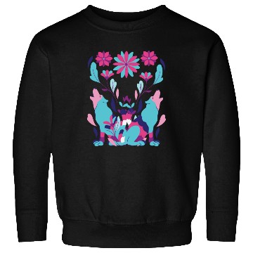 Discover Two Wolves And Flowers Abstract Sweatshirts