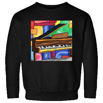 Discover A beautiful piano in front of a colorful art Sweatshirts