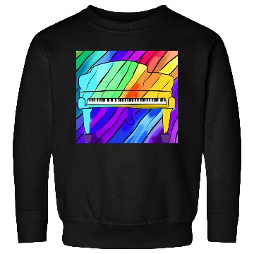 Discover piano in front of a colorful rainbow Sweatshirts