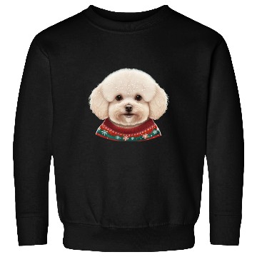 Discover Festive Bichon Frise in a Christmas Sweater Sweatshirts