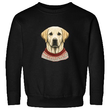 Discover Festive Labrador Retriever in a Christmas Sweater Sweatshirts