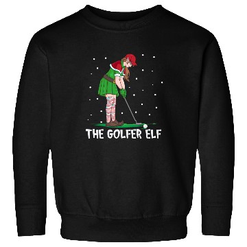Discover The Golfer Elf Golf Christmas Golfing Sweatshirts