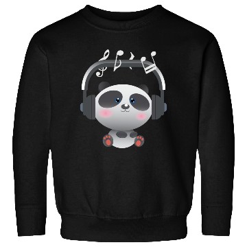 Discover Cute Panda listening music Sweatshirts