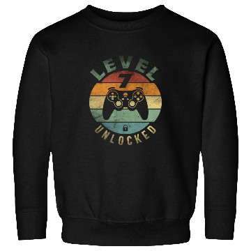 Discover Level 7 Unlocked Funny Video Gamer 7th Birthday Sweatshirts