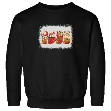 Discover Christmas Coffee Cup Bleached Sweatshirts