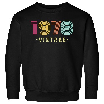 Discover Neon Rainbow Retro Birthday Year Vintage 1978 Sweatshirts