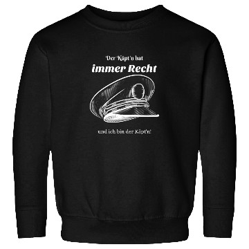 Discover Captain's Sweatshirts with German Text "Der Käpt'n hat