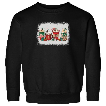 Discover Christmas Coffee Cup Bleached Sweatshirts
