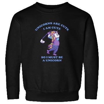 Discover Golfing unicorns are cute I am cute Sweatshirts
