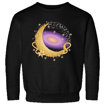Discover glowing violet galaxy with moon and stars Sweatshirts