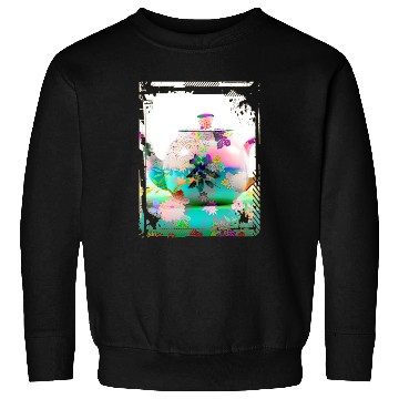 Discover Japan Tea Pot Floral Pattern Chrysanthemum Cherry Sweatshirts