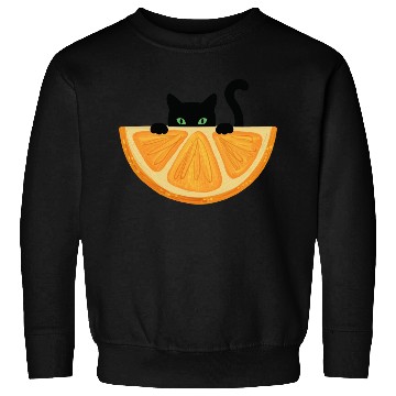 Discover Are You see Me? Black Cat Hiding Behind Orange. Sweatshirts