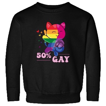 Discover 50% Gay Bi Bisexual Pride Kawaii Cat Kawaii Sweatshirts