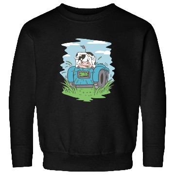 Discover Cow eating grass tractor Cow eating grass tractor Sweatshirts