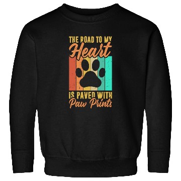 Discover The road to my heart is paved with paw prints Sweatshirts