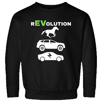 Discover EV rEVolution with GREEN EV Text Horse SUV EV VERT Sweatshirts