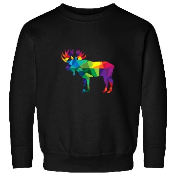 Discover Moose Colorful Low Poly Art HUNTING Theme - Hunter Sweatshirts