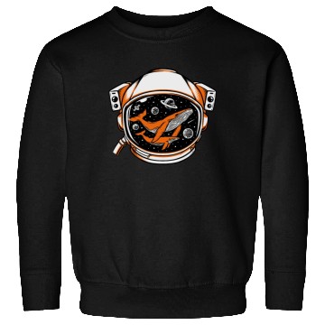 Discover Whales in astronaut helmet orange Sweatshirts