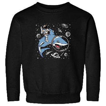 Discover Astronaut riding shark in space Sweatshirts