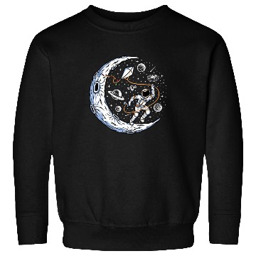 Discover Astronaut flying kite on moon Sweatshirts