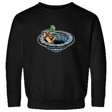 Discover Alien skateboarding on spaceship Sweatshirts