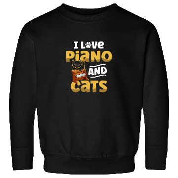 Discover I Love Piano And Cats Musician Pianist Cat Kitty Sweatshirts