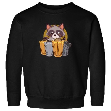 Discover Raccoon Playing Drums Using Trash Cans - Funny Sweatshirts